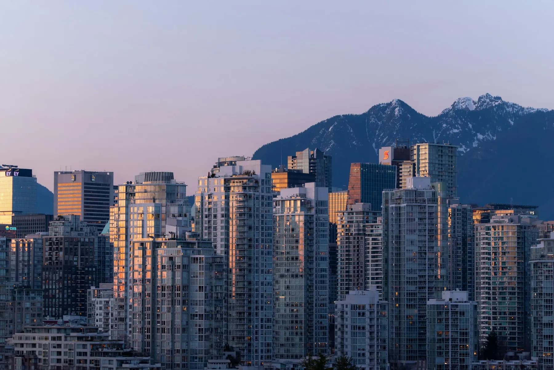Vancouver skyline framed by the mountains