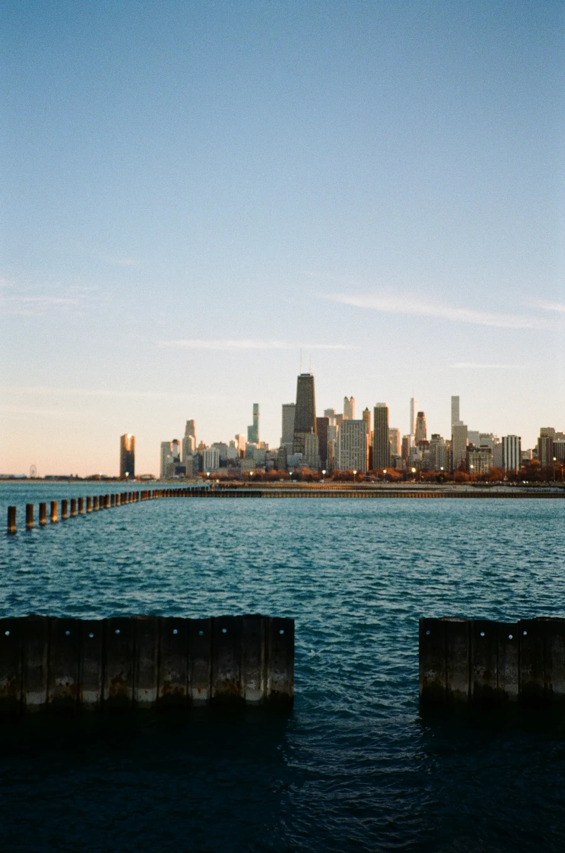 Chicago skyline across Lake Michigan