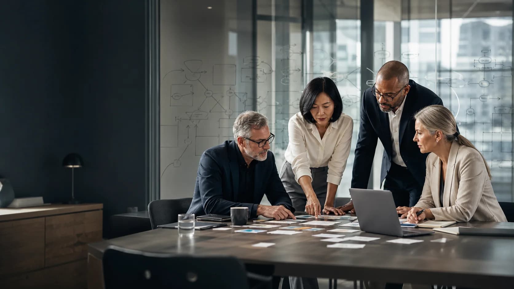 Four senior leaders engineering a growth and transformation operating system together